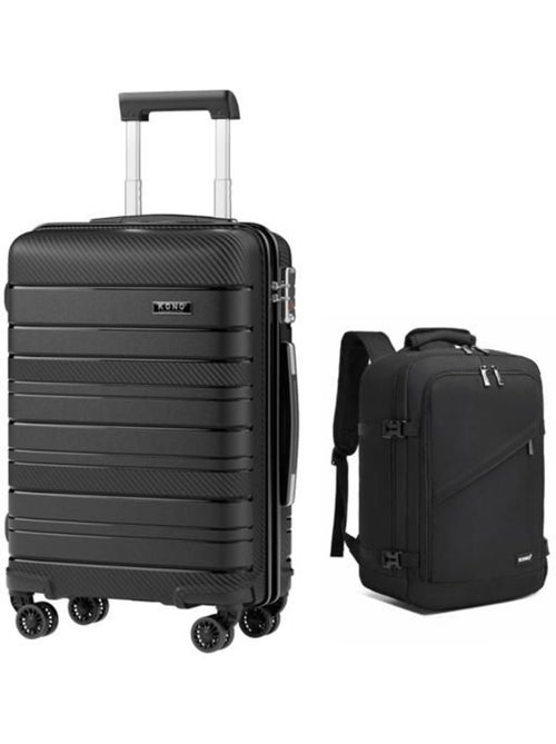 Set de 2 bagages - rigide, polypropylène, 4 roulettes, serrure tsa - kono - Kiabi Set de 2 bagages - rigide, polypropylène, 4 roulettes, serrure tsa - kono - Kiabi