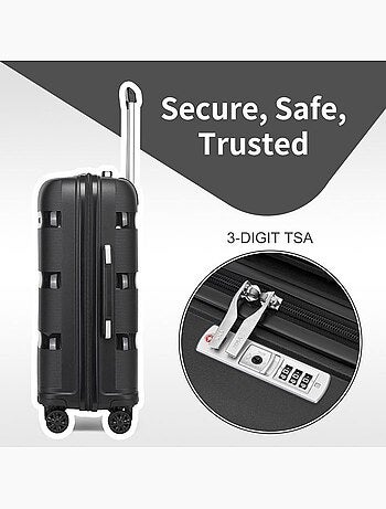 Set de 2 bagages - rigide, polypropylène, 4 roulettes, serrure tsa - kono