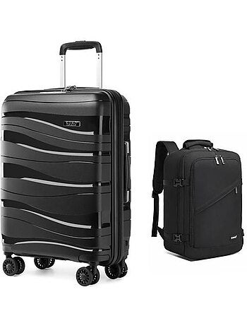 Set de 2 bagages - rigide, polypropylène, 4 roulettes, serrure tsa - kono