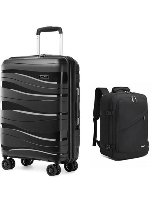Set de 2 bagages - rigide, polypropylène, 4 roulettes, serrure tsa - kono - Kiabi Set de 2 bagages - rigide, polypropylène, 4 roulettes, serrure tsa - kono - Kiabi
