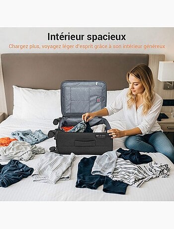 Set de 2 bagages - souple, 4 roulettes, serrure tsa - british traveller
