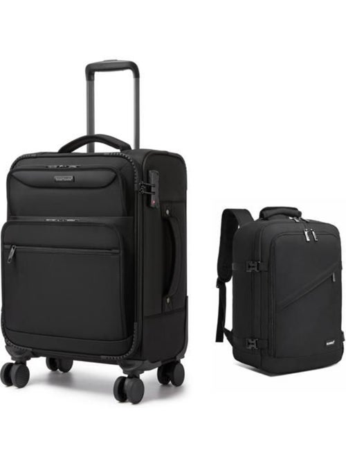 Set de 2 bagages - souple, 4 roulettes, serrure tsa - british traveller - Kiabi Set de 2 bagages - souple, 4 roulettes, serrure tsa - british traveller - Kiabi