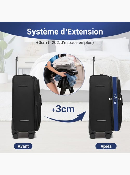 Set de 2 bagages - souple, 4 roulettes, serrure tsa - british traveller - Kiabi Set de 2 bagages - souple, 4 roulettes, serrure tsa - british traveller - Kiabi
