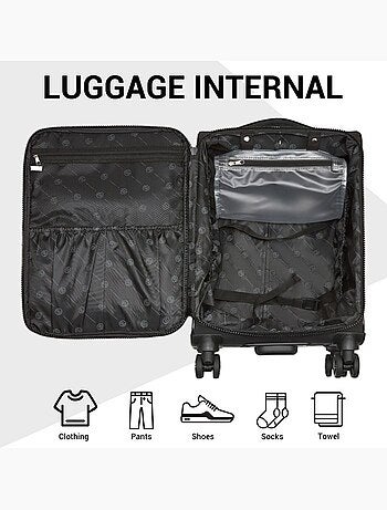 Set de 2 bagages - souple, légère, 4 roulettes - kono