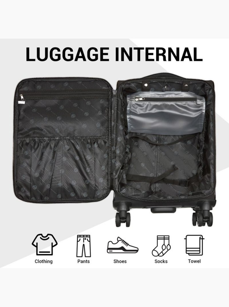 Set de 2 bagages - souple, légère, 4 roulettes - kono Noir - Kiabi