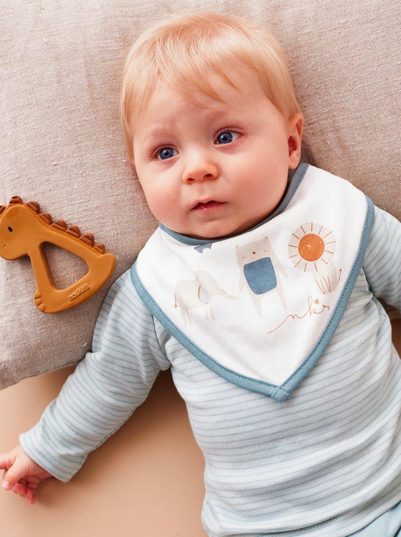 Set de 2 bavoirs bandana en coton, et foncé Blanc - Kiabi