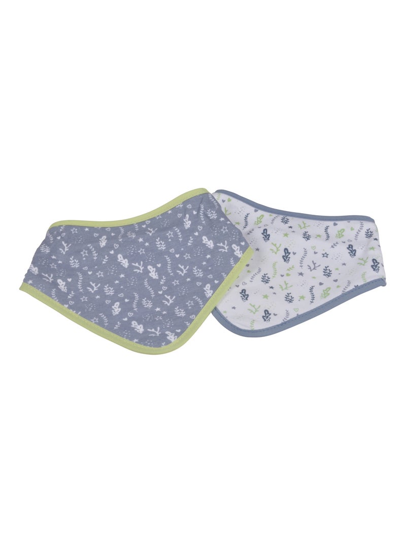Set de 2 bavoirs bandana océan Gris - Kiabi