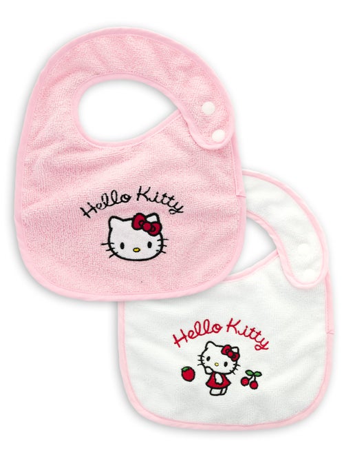 Set de 2 Bavoirs Bébé – Hello Kitty – Serviette Éponge Imperméable & Réglable - Kiabi