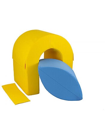 Set de 2 blocks en mousse jaune, vert, orange, bleu clair