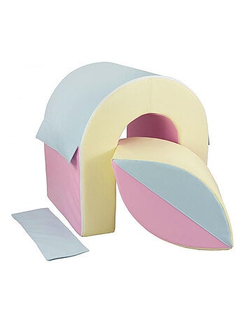 Set de 2 blocks en mousse jaune, vert, orange, bleu clair