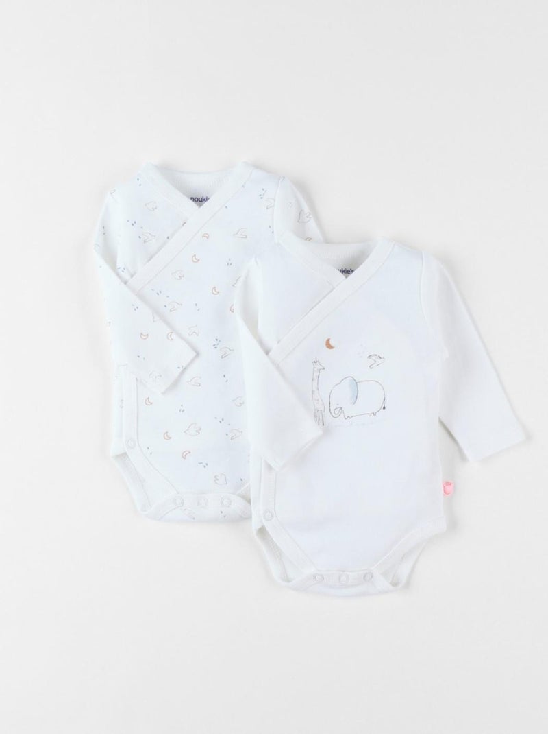 Set de 2 bodies naissance en coton, Noukie's Blanc - Kiabi