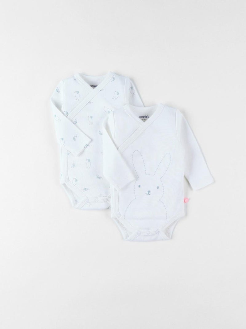 Set de 2 bodies naissance en coton, Noukie's Blanc - Kiabi