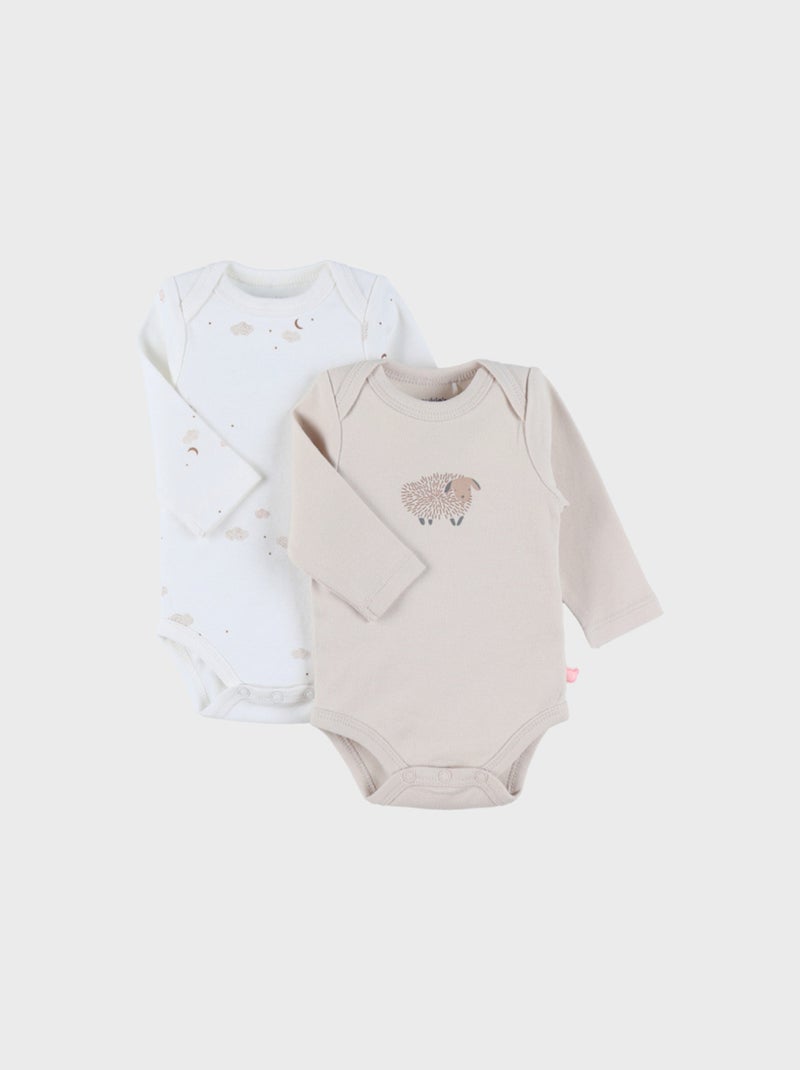 Set de 2 Bodys, Coton Noukie's Beige - Kiabi