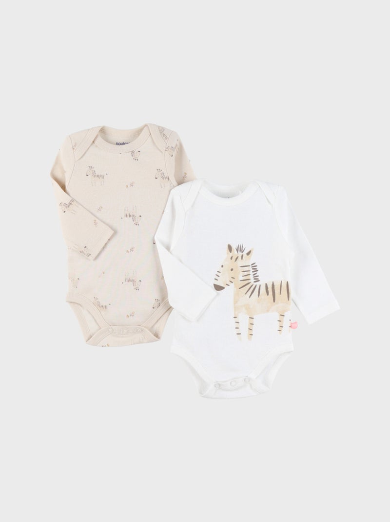 Set de 2 Bodys, Coton Noukie's Beige - Kiabi