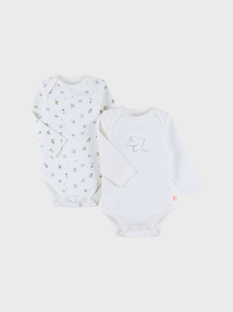Set de 2 Bodys, Coton Noukie's Blanc - Kiabi