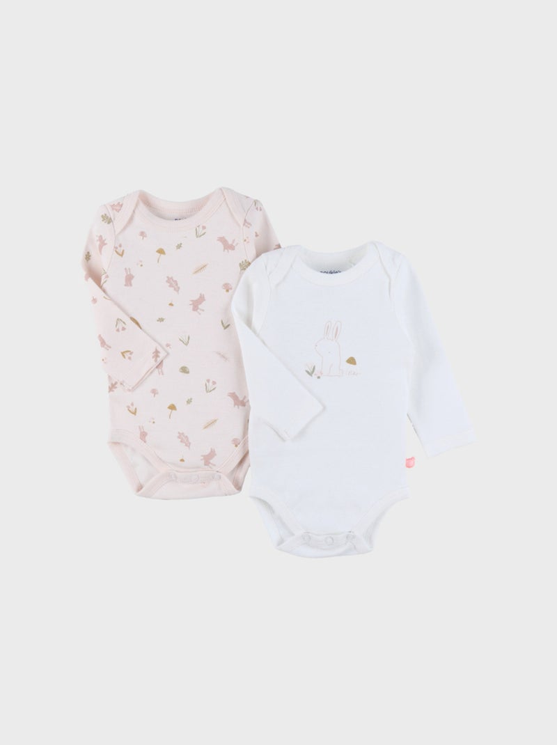 Set de 2 Bodys, Coton Noukie's Blanc - Kiabi
