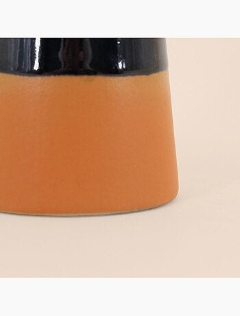 Set de 2 bougeoirs coniques noir, terracotta