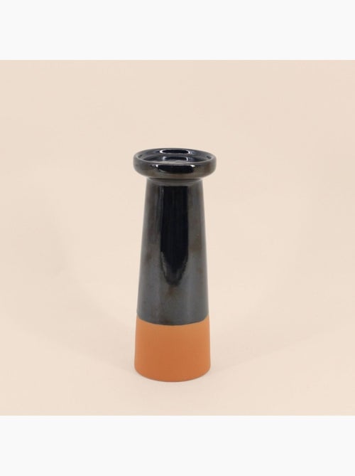 Set de 2 bougeoirs coniques noir, terracotta - Kiabi
