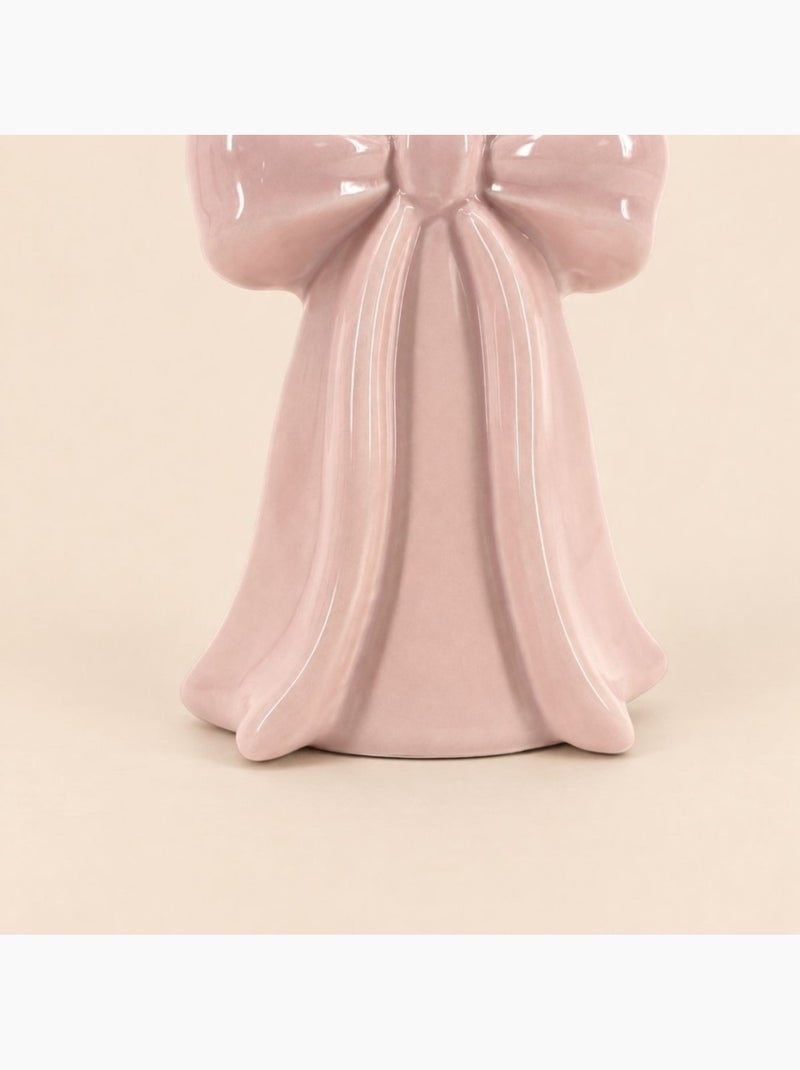 Set de 2 bougeoirs en céramique noeud violet et rose Violet - Kiabi