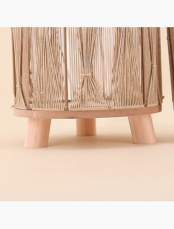 Set de 2 cache-pots en corde beige