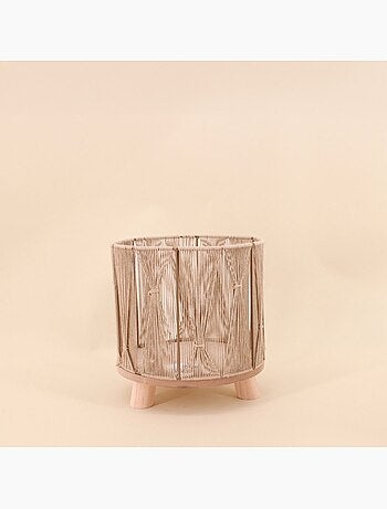 Set de 2 cache-pots en corde beige