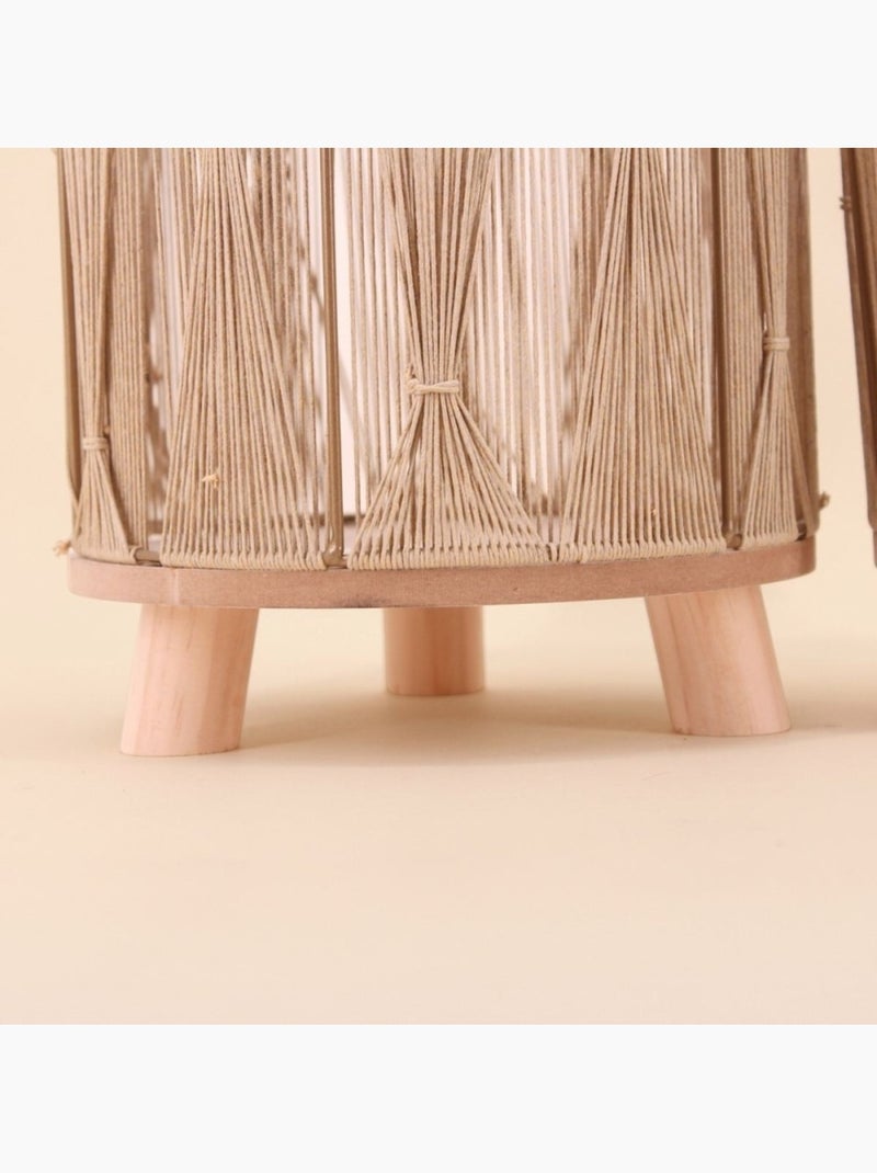 Set de 2 cache-pots en corde beige Beige - Kiabi
