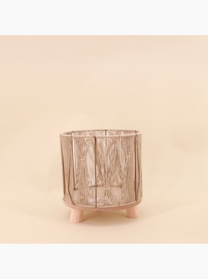 Set de 2 cache-pots en corde beige Beige - Kiabi