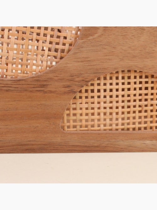 Set de 2 caisses en bois détails rotin - Kiabi