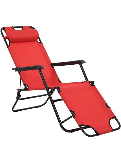 Set de 2 chaises longues pliables avec repose pied - Kiabi Set de 2 chaises longues pliables avec repose pied - Kiabi