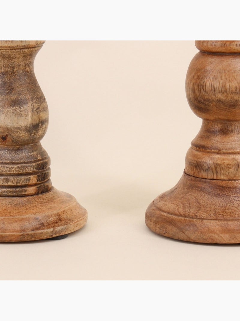 Set de 2 chandeliers en manguier Beige - Kiabi