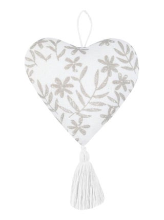 Set de 2 Coeurs en coton déco à suspendre