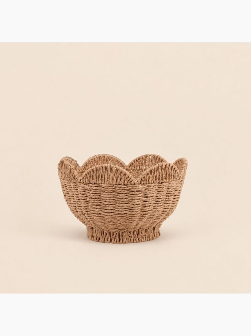 Set de 2 corbeilles en forme de fleur en corde de papier Beige - Kiabi