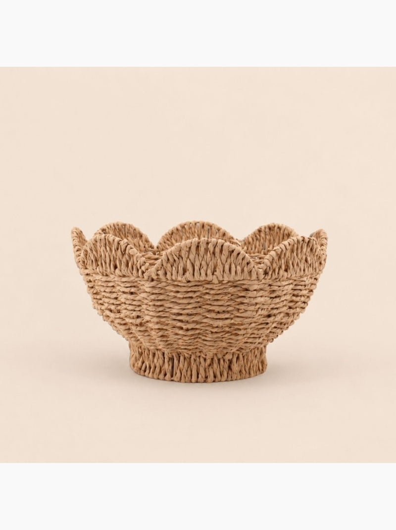 Set de 2 corbeilles en forme de fleur en corde de papier Beige - Kiabi
