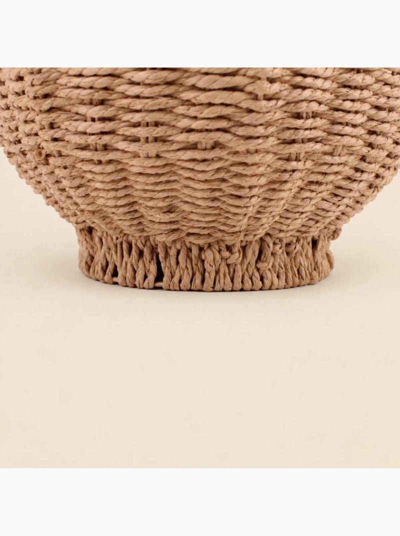 Set de 2 corbeilles en forme de fleur en corde de papier Beige - Kiabi