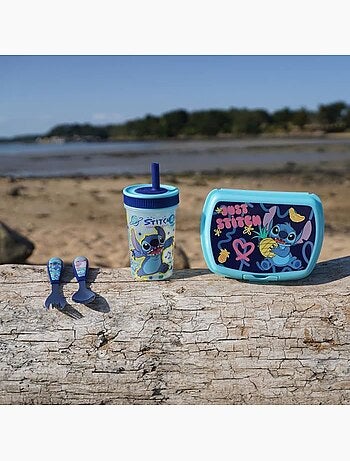 Set de 2 couverts fourchette + cuillère inox Lilo & Stitch