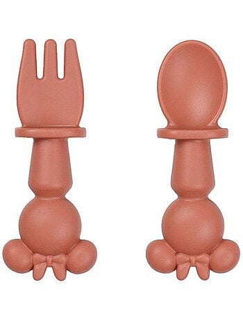 Set de 2 couverts silicone - 2 pcs silicone cutlery set minnie
