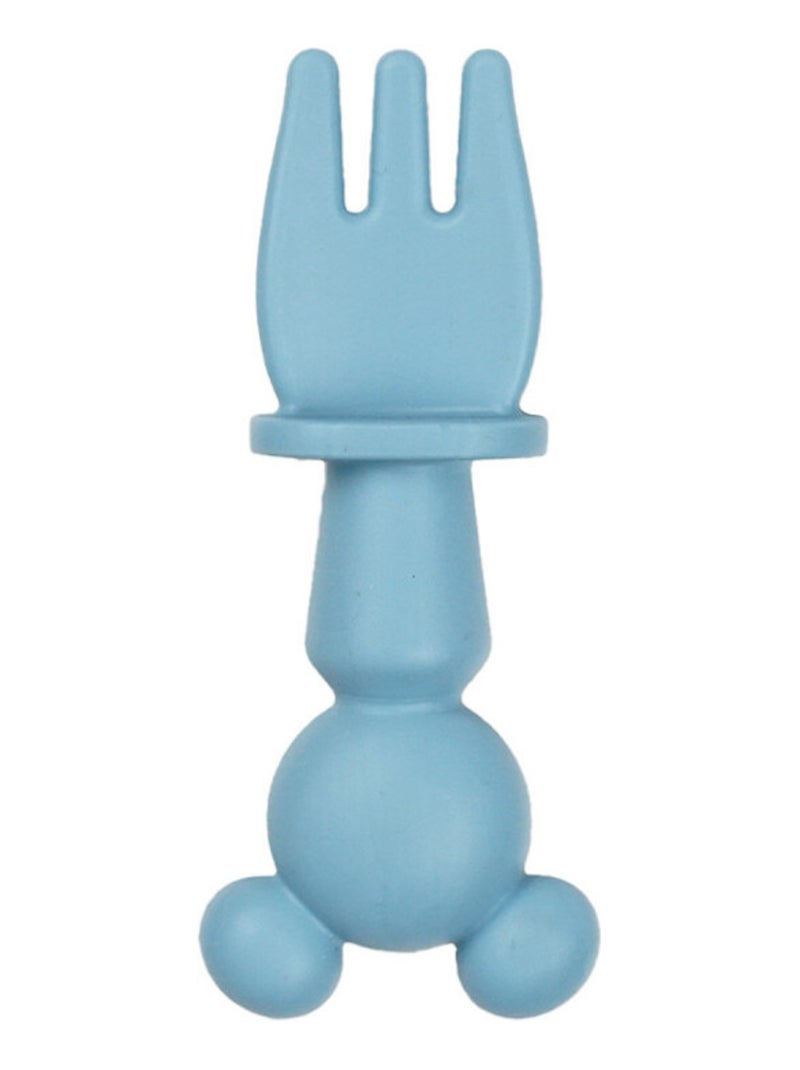 SET DE 2 COUVERTS SILICONE MICKEY COLLECTOR Bleu - Kiabi