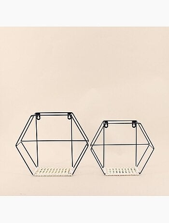 Set de 2 étagères murales hexagonales