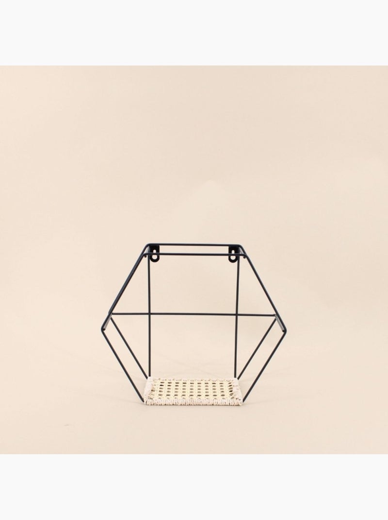 Set de 2 étagères murales hexagonales Noir - Kiabi