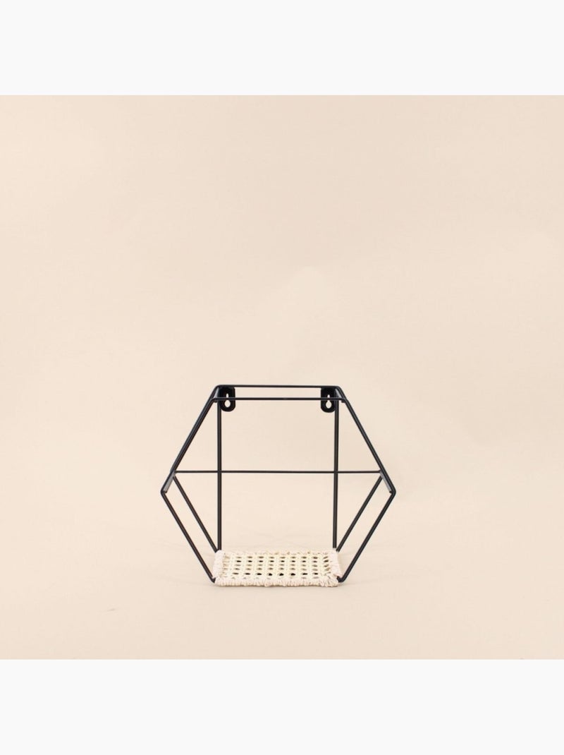 Set de 2 étagères murales hexagonales Noir - Kiabi