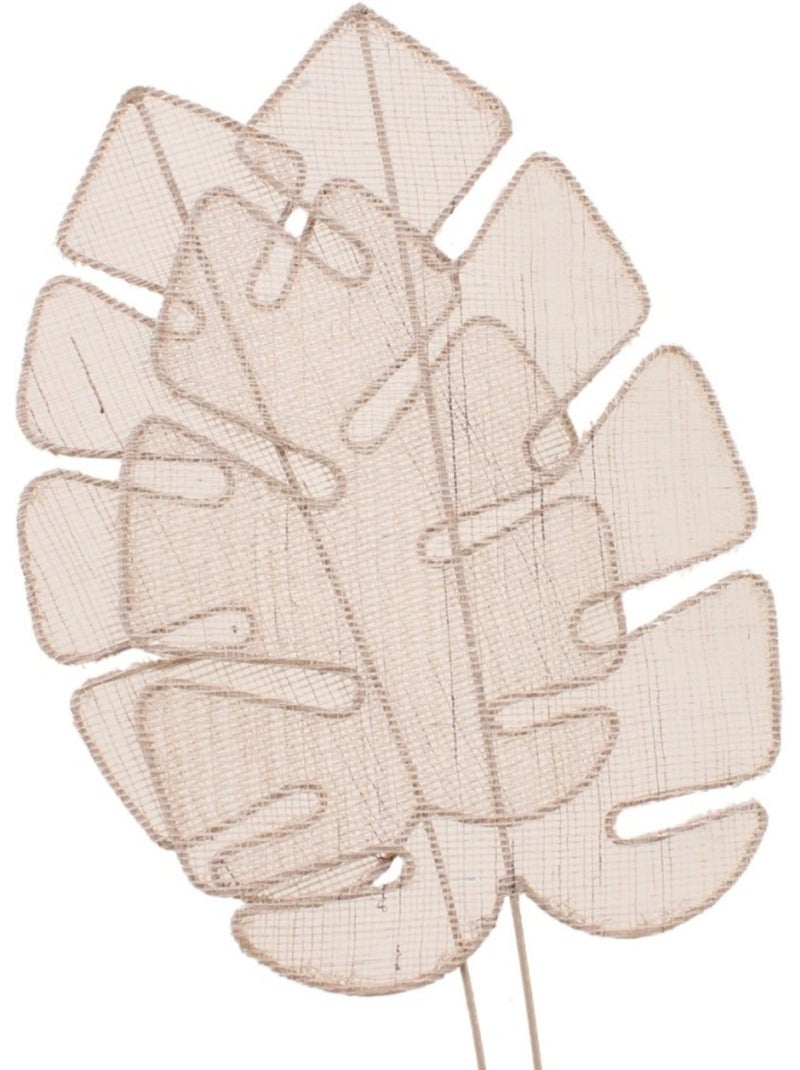 Set de 2 feuilles déco murale en tissu 27cm Beige - Kiabi
