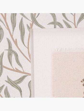 Set de 2 images encadrées et toile de lin imprimée vert 45x60cm