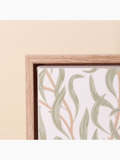 Set de 2 images encadrées et toile de lin imprimée vert 45x60cm - Kiabi