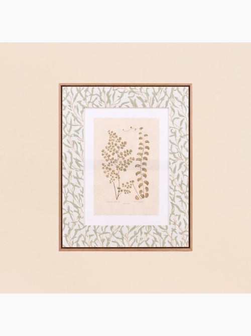 Set de 2 images encadrées et toile de lin imprimée vert 45x60cm - Kiabi