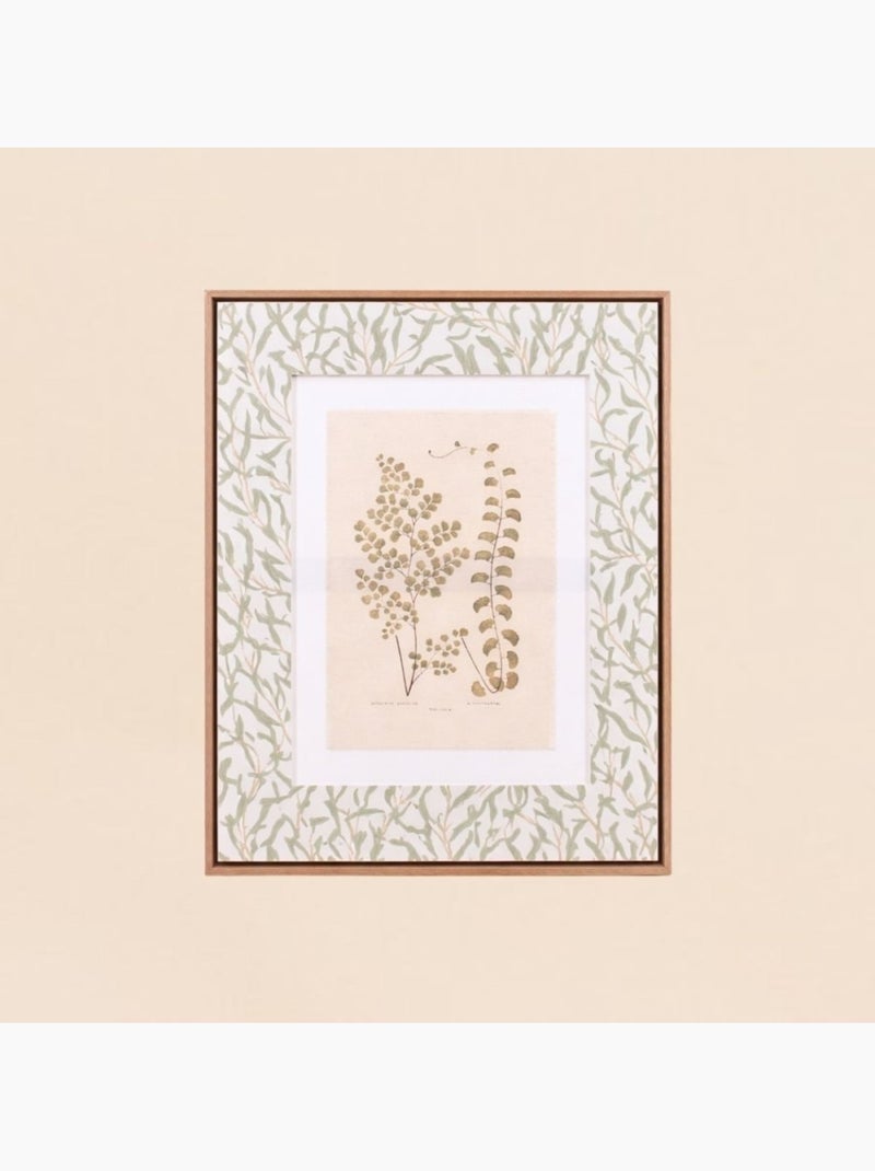 Set de 2 images encadrées et toile de lin imprimée vert 45x60cm Vert - Kiabi