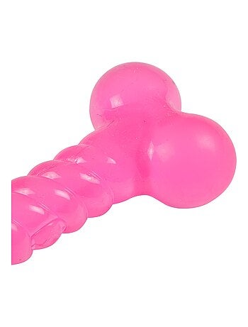Set de 2 jouets balle et os rose 13 x 8 cm pour chien