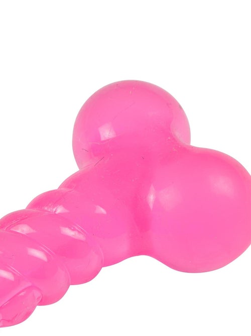 Set de 2 jouets balle et os rose 13 x 8 cm pour chien - Kiabi