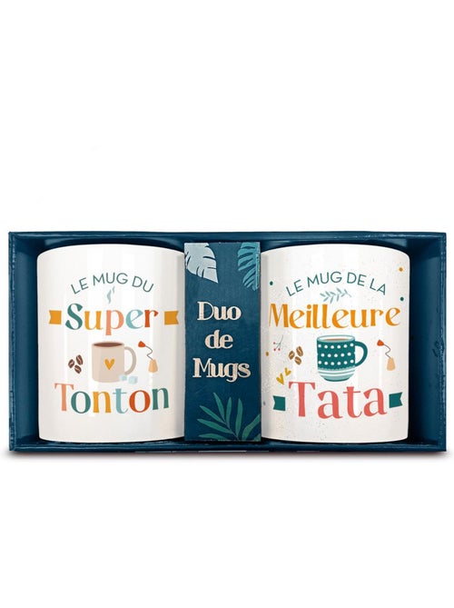 Set de 2 mugs duo en céramique brillante à paillettes 320 ml - Kiabi