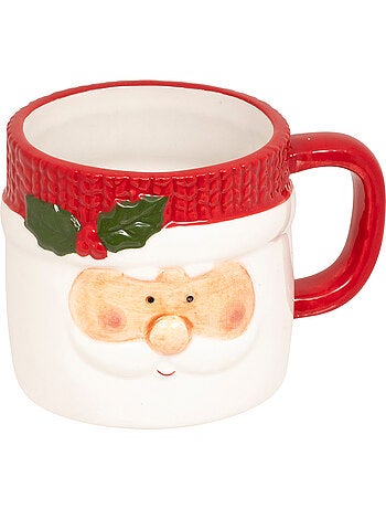 Set de 2 mugs empilables Père Noël H17,6 cm céramique