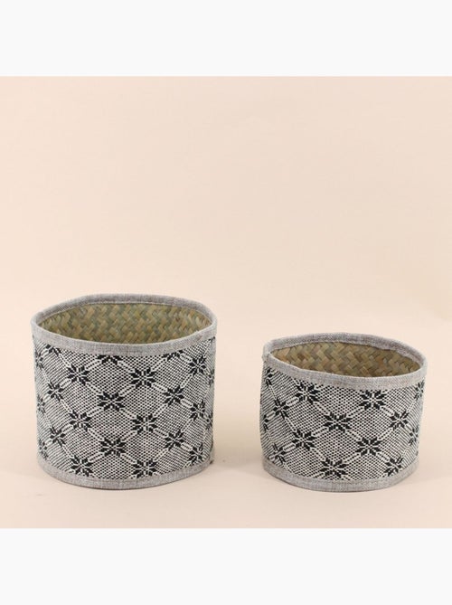 Set de 2 paniers beiges à motifs - Kiabi
